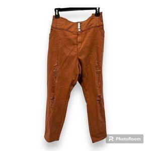 ITS Distressed Brown Leggings 22W